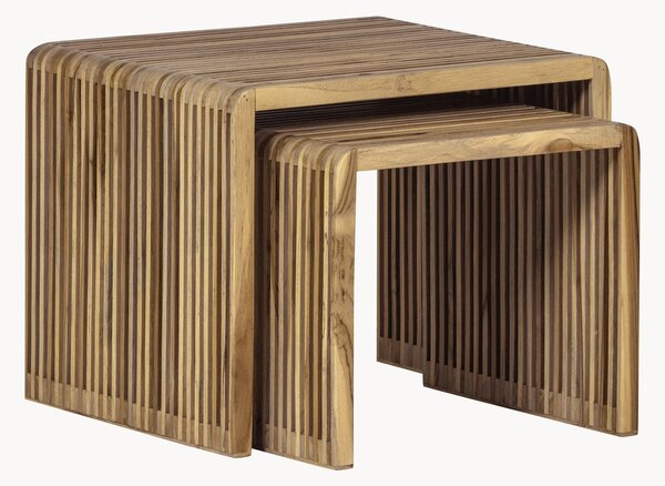 Set di 2 tavolini in legno di teak Jasmijn