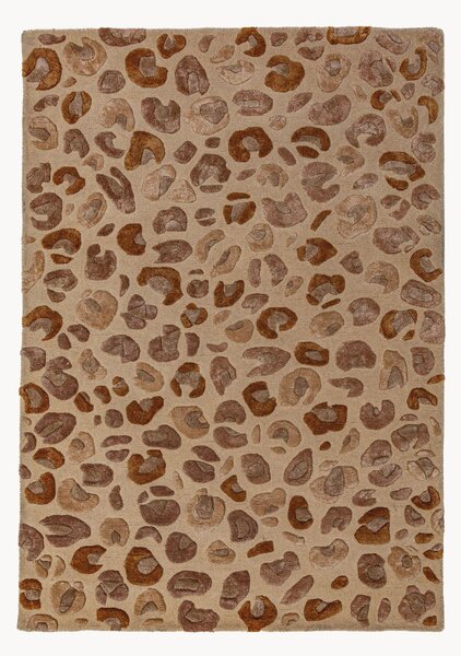 Tappeto in viscosa fatto a mano con motivo in rilievo Leopard Print