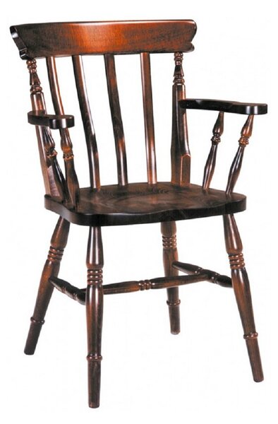 MOBILI 2G - CAPOTAVOLA OLD AMERICA LEGNO MASSELLO TINTA NOCE SEDUTA LEGNO