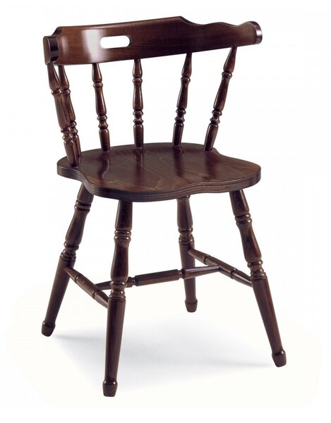MOBILI 2G - SET 2 SEDIE OLD AMERICA LEGNO MASSELLO TINTA NOCE SEDUTA LEGNO
