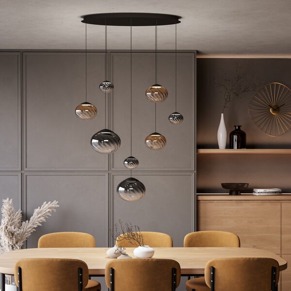 Lampada a sospensione Stars of Light, Pantoja, dimmerabile, Beige, Soggiorno, Vetro, Moderno