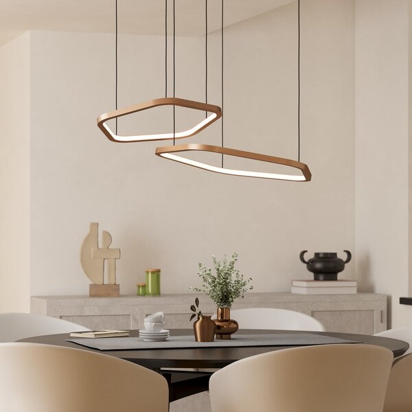 Lampada a sospensione Stars of Light, Estrella, dimmerabile, Bronzo / Ottone anticato, Soggiorno, Alluminio, Moderno