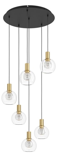 Lampada a sospensione Stars of Light, Terqu, dimmerabile, Dorato / Ottone, Soggiorno, Vetro, Moderno