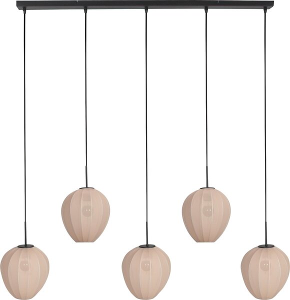 Mexlite - lampada a sospensione - HaloSwap - beige - lino - grande lampada da tavolo da pranzo - E27 - 4288ZW