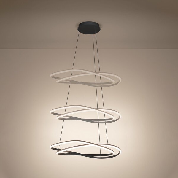 Lampada a sospensione Stars of Light, Guntin, dimmerabile, Grigio, Soggiorno, Metallo, Moderno