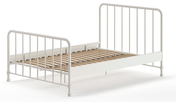 Letto singolo bianco in metallo con rete 140x200 cm BRONXX - Vipack