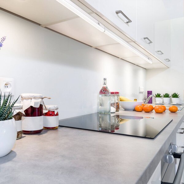 B.K. Licht Lampada LED sottopensile Xaver, lunghezza 87,3 cm, set da 2 pezzi 4000 K Xaver, Bianco / Opale, Cucina, Plastica, Lampade per mobili