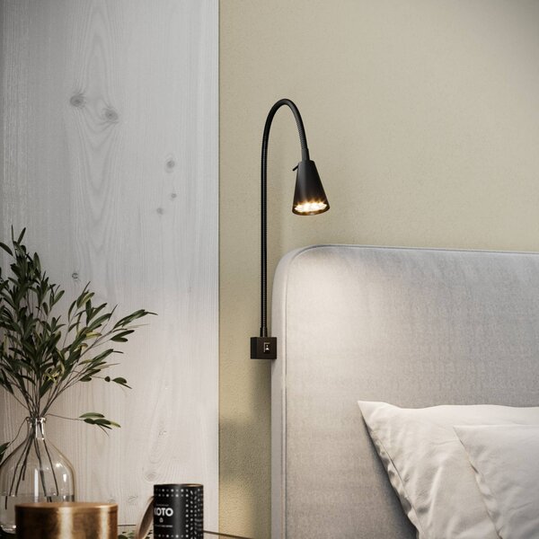 Briloner Applique a LED Tuso, nero, montaggio letto, metallo Tuso, Nero, Camera da letto, Metallo, Moderno, Applique a LED