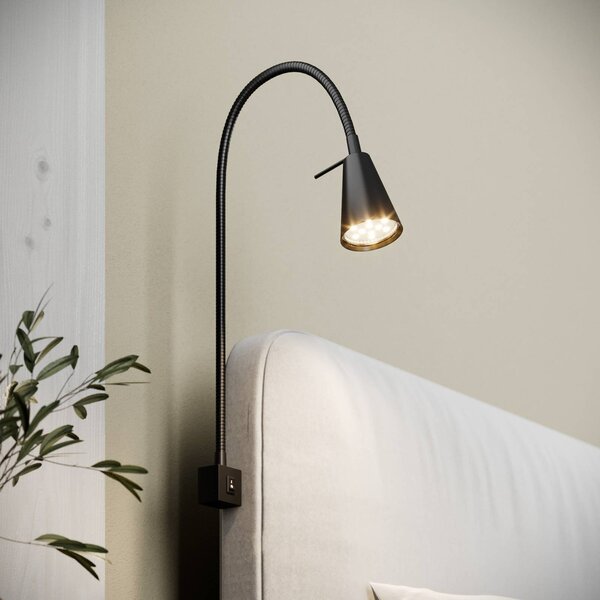 Briloner Applique a LED Tuso, nero, montaggio letto, metallo Tuso, Nero, Camera da letto, Metallo, Moderno, Applique a LED
