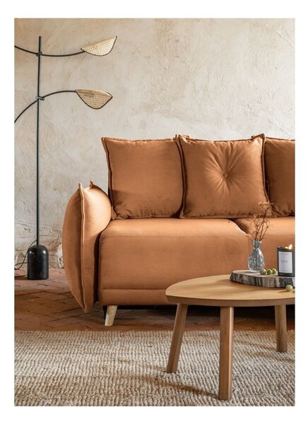Divano letto in velluto a coste color mattone (variabile) Lazy Lukka - Miuform