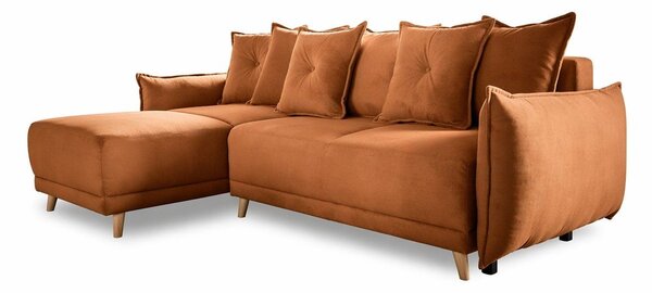 Divano letto in velluto a coste color mattone (variabile) Lazy Lukka - Miuform