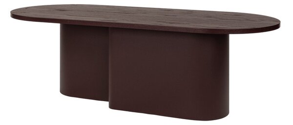 Tavolino da salotto burgundy con piano effetto rovere 50x115 cm Looi – noo.ma