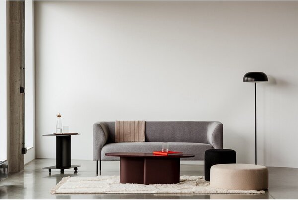 Tavolino da salotto burgundy con piano effetto rovere 50x115 cm Looi – noo.ma