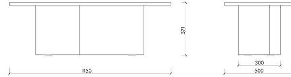 Tavolino da salotto nero con piano effetto rovere 50x115 cm Looi – noo.ma