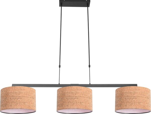 Steinhauer - lampada a sospensione - Stang - naturale nero - metallo tessile - grande lampada da tavolo da pranzo - E27 - 4363ZW