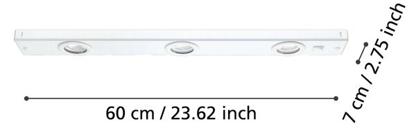 EGLO Lampada da mobili Kob LED con interruttore, bianco, Bianco / Opale, Cucina, Metallo, Moderno, Lampade per mobili