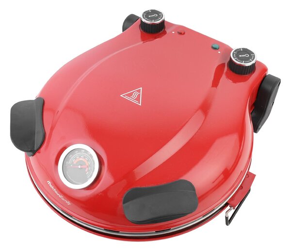 Melchioni Forno Pizza Elettrico Potenza 1300 Watt con Termometro e Doppia Resistenza colore Rosso - 118380029 BELLANAPOLI PLUS