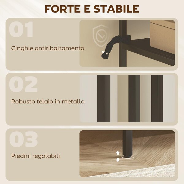 DecHome Consolle Ingresso Design Industriale con 3 Ripiani in Acciaio Dimensioni 55x30x85 cm colore Nero