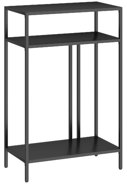 DecHome Consolle Ingresso Design Industriale con 3 Ripiani in Acciaio Dimensioni 55x30x85 cm colore Nero