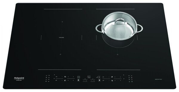 Hotpoint Ariston Piano Cottura Induzione 4 Fuochi Larghezza 77 cm in Vetro colore Nero - HB 5177C NE
