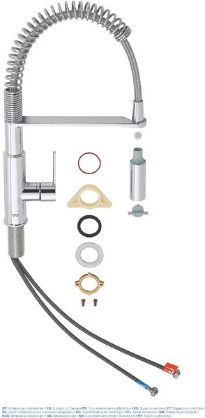 GROHE Rubinetto Cucina Miscelatore Lavello con Doccetta Professionale Monocomando con Canna Alta colore Cromo - 30361000