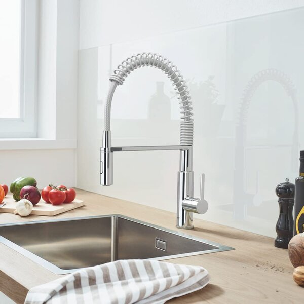 GROHE Rubinetto Cucina Miscelatore Lavello con Doccetta Professionale Monocomando con Canna Alta colore Cromo - 30361000