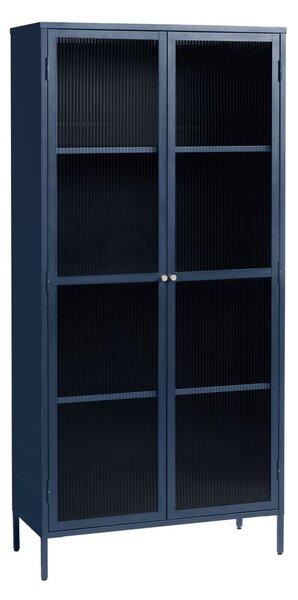 Vetrina in metallo blu scuro 90x190 cm Bronco - Unique Furniture