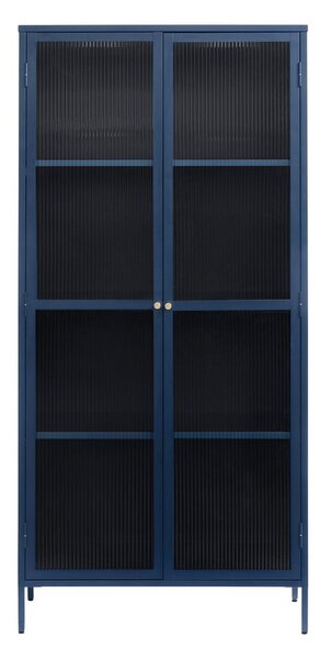 Vetrina in metallo blu scuro 90x190 cm Bronco - Unique Furniture
