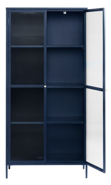 Vetrina in metallo blu scuro 90x190 cm Bronco - Unique Furniture
