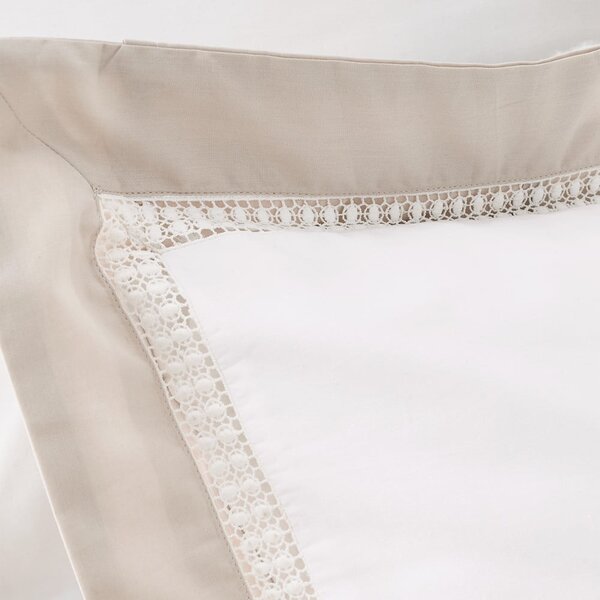 Biancheria da letto singola in cotone bianco 135x200 cm Oxford Lace - Bianca