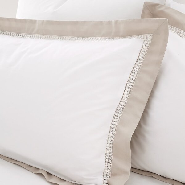 Biancheria da letto singola in cotone bianco 135x200 cm Oxford Lace - Bianca