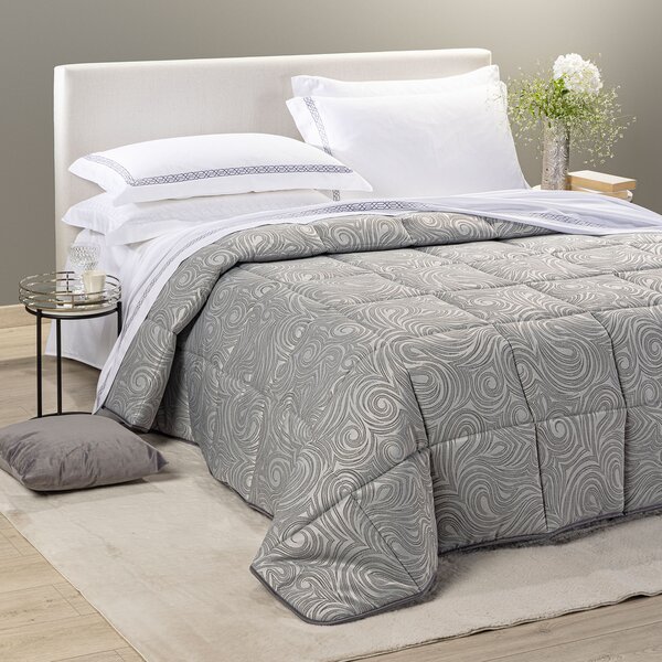 Trapunta MATRIMONIALE Silver GRIGIO Raso Jacquard Caleffi