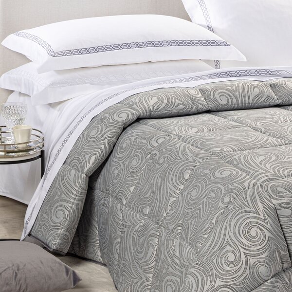 Trapunta MATRIMONIALE Silver GRIGIO Raso Jacquard Caleffi