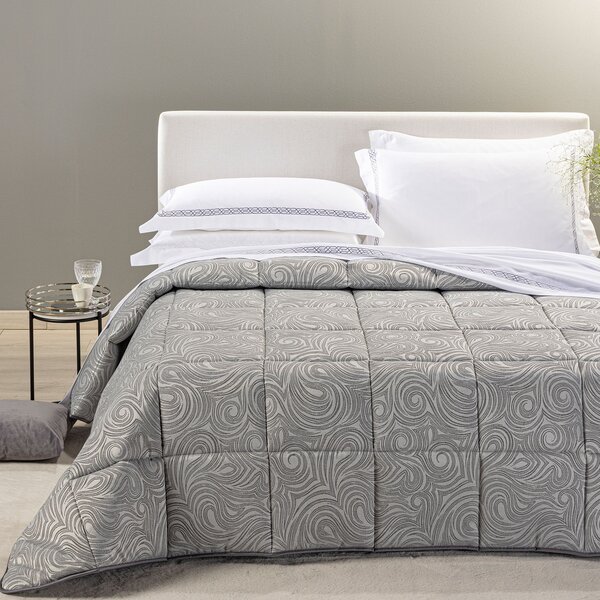 Trapunta MATRIMONIALE Silver GRIGIO Raso Jacquard Caleffi