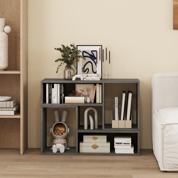 Costway Mobile TV console a 2 pezzi con combinazione libera, Centro di intrattenimento minimalista per TV da 50-60pollici Grigio