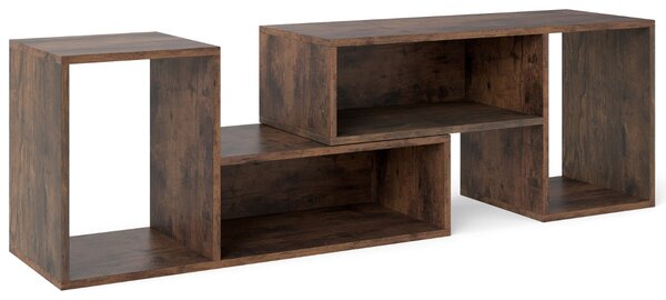 Costway Mobile TV console a 2 pezzi con combinazione libera, Centro di intrattenimento minimalista per TV da 50-60pollici Marrone