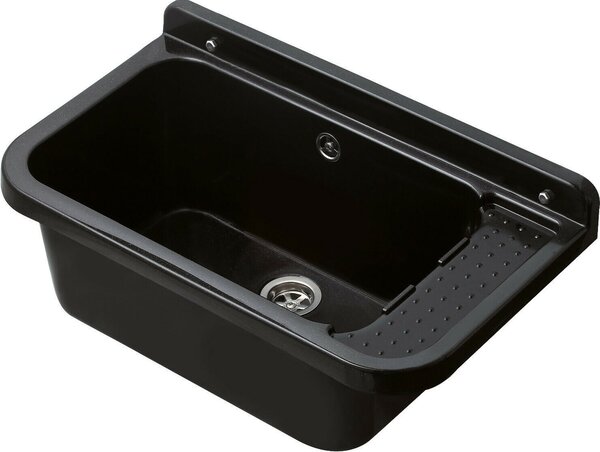 Aqbau® Lavello 60x34x21cm Nero Lavandino Lavandino