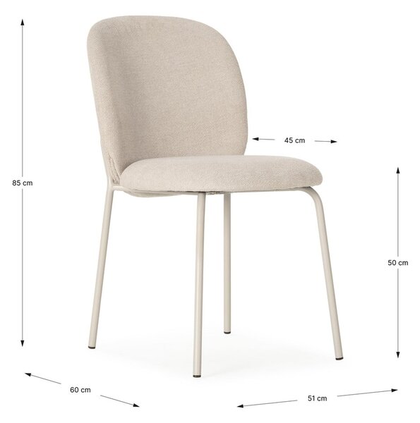 Sedie da pranzo in set color crema 4 pz Daia – Marckeric