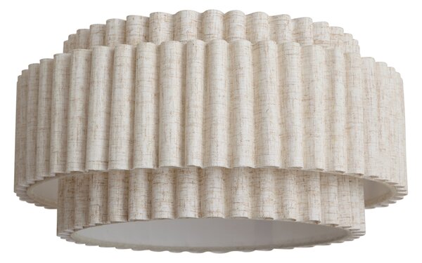 Paralume Japandi in lino beige 35/35/18 - Scalloped