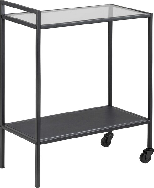 Carrello >Carney< in metallo nero opaco - 60x75x30 cm (LxAxP)