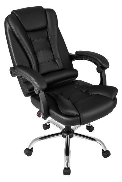 Costway Sedia da ufficio ergonomica rivestita in pelle pvc, Sedia da ufficio ergonomica rivestita in tessuto di lino Nero