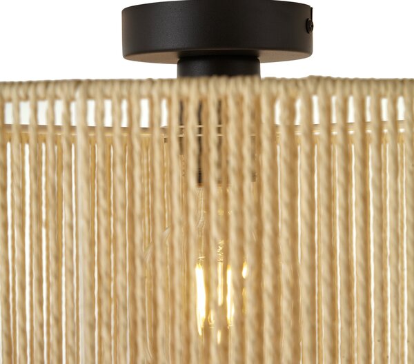 Plafoniera nera con paralume in carta beige 50/50/25 - Combi