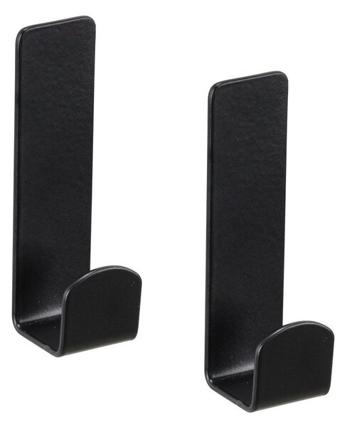 Set di ganci senza foratura neri in acciaio inox 2 pz Lizan – Wenko