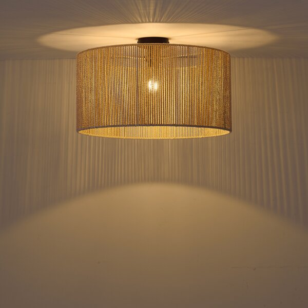 Plafoniera nera con paralume in carta beige 50/50/25 - Combi