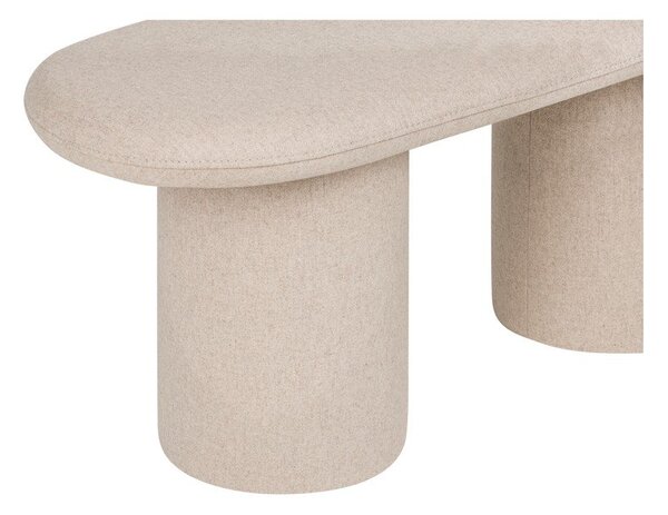 Panchina beige in imbottito con rivestimento in lana Rull – noo.ma