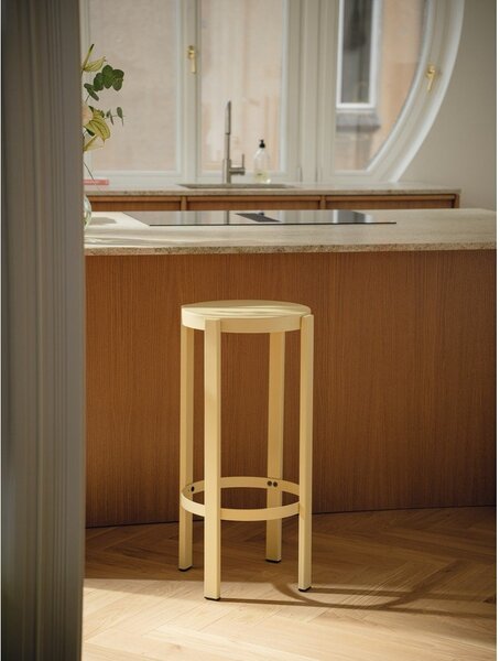 Sedia da bar rossa in acciaio (altezza della seduta 75 cm) Doon – noo.ma