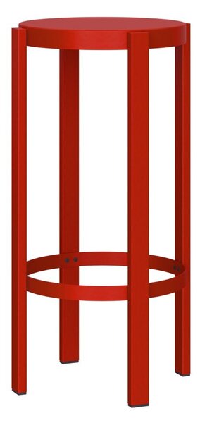 Sedia da bar rossa in acciaio (altezza della seduta 75 cm) Doon – noo.ma