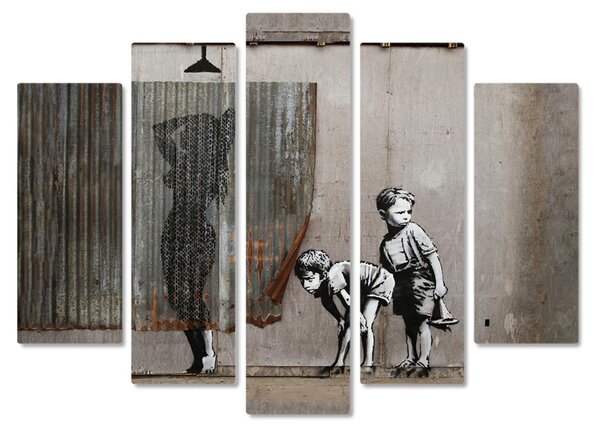 Banksy - Donna doccia - 140L x 100l cm - Legno Mdf
