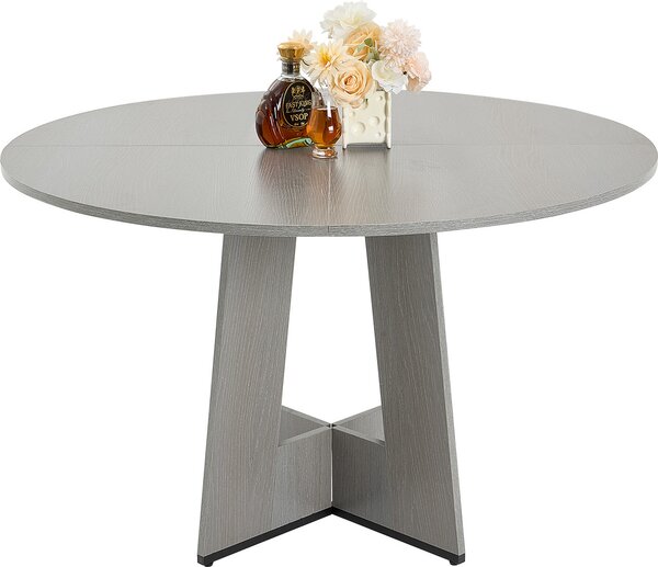 VEVOR tavolo da pranzo rotondo tavolo da cucina tavolo in legno (120 cm / 90,72 kg di portata) per 2-4 persone, tavoli da ufficio rustici con gambe in legno spesse