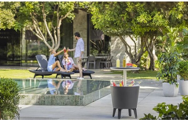 Tavolo da giardino rotondo in plastica con vaschetta per il ghiaccio ø 49,5 cm Cool - Keter